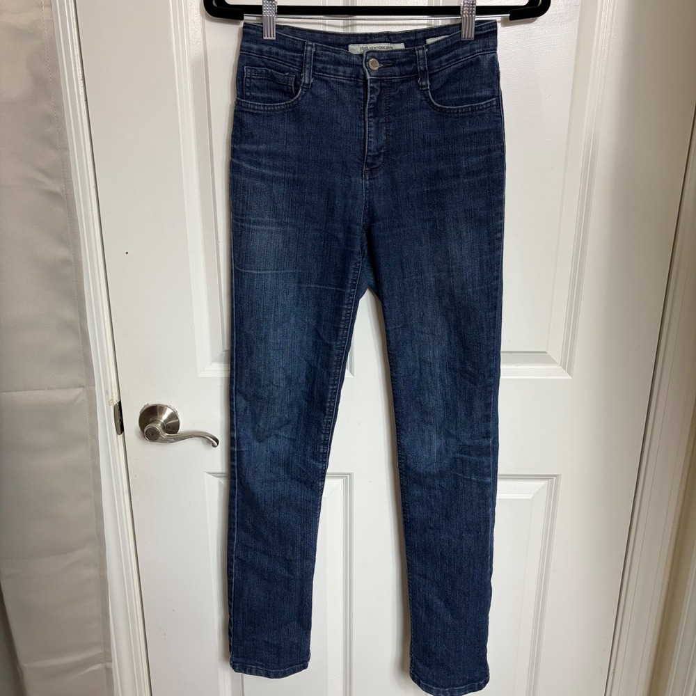 Jones New York Jeans Sutton Straight Leg Dark Wash Denim Blue Size 2 Missy